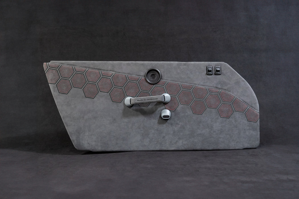 Grey Alcantara and Red Perforations